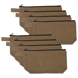 Unique Bargains Canvas Plain Zipper Toiletry Makeup Organizing Bags 8 Pcs - 1 of 4