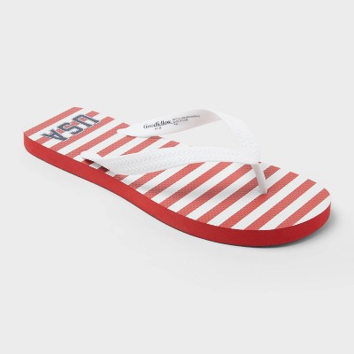 Men's Brent Americana Flip Flop Sandals - Goodfellow & Co™ Red/White