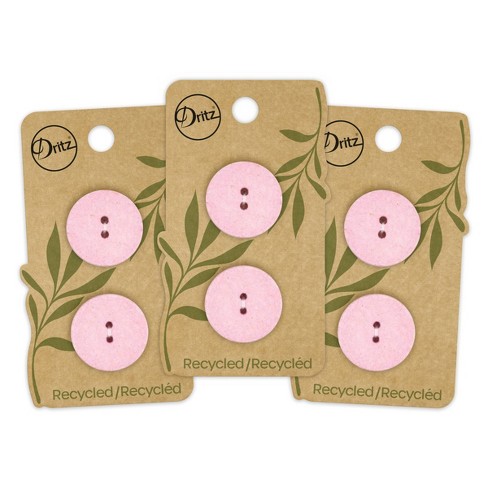Dritz 23mm Recycled Cotton Round Buttons Light Pink : Target