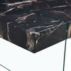CAVINAS Coffee Tables for Living Room, Marble-Patterned MDF Coffee Table with Tempered Glass Legs, Suitable as A Side Table or Display Stand - 4 of 4