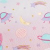 Blue Panda 100 Piece Pink Space Themed Party Supplies and Dinnerware Set for Girls Galaxy Themed Birthday, Serves 24 - 3 of 4