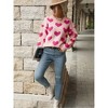 Coolmee Women's Cute Heart Sweater Love Print Valentine Romantic Knitted Top Casual Crewneck Long Sleeve Sweaters Pullover - 4 of 4