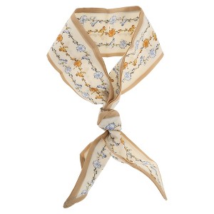 Unique Bargains Women's Flower Scarf Headband Beige Orange 1 Pc - 1 of 4