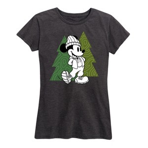 Women's - Disney - Mickey Patterned Trees Short Sleeve Graphic T-Shirt - 1 of 4