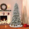7.5ft Puleo Pre-Lit Flocked Slim Royal Majestic Spruce Artificial Christmas Tree Clear Lights: Hinged, Flame-Retardant, Indoor Use - 2 of 3