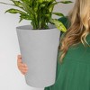 Bloem 14" Tall Finley Tapered Round Planter, Cement - 4 of 4
