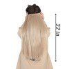 Alilang Longe Straight Natural Hair Extensions One Piece Invisible Wire Hair Extensions with Clip ins 22Inch for Women - 2 of 3