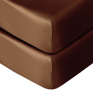 Silk Satin Fitted Crib Sheet, Super Soft Toddler Fitted Sheets for Standard Crib and Toddler Mattresses, 28x52 Inches - NTBAY - 1 of 4