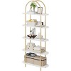 5-Tier Industrial Bookshelf, 71 Inch Tall Metal Arch Bookcase with Open Adjustable Shelves, for Living Room and Home Office - 3 of 4