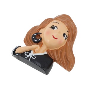 Unique Bargains Decorative Magnets Magnetic Fridge Sticker Irregular Shape Resin Black Beige Orange 1Pc - 1 of 3