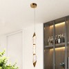 LNC Aaroune 1-Lights 3.9" Luxury and Glam Cylinder Resin Integrated LED  Mini Pendant  Lights, Gold - 2 of 4