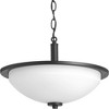 Progress Lighting Replay 2-Light Semi-Flush Ceiling Light, Black Finish, White Glass Shade - 3 of 4