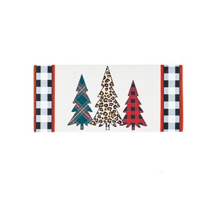 Evergreen Mixed Print Christmas Trees Sassafras Indoor Outdoor Switch Doormat 1'10"x10" Brown - 1 of 4