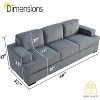 AMERLIFE Comfy Couch with Deep Seat& Wood Legs, Upholstered Sofa for Living Room - 2 of 4