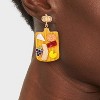 Thanksgiving Pumpkin Charcuterie Board Drop Earrings - Gold/Brown - 2 of 3