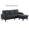 VASIP Dark Gray 3-Seat Storage Sofa Bed with Ottoman - L-Shaped Sectional Couch for Small Spaces, Compact Apartment Living Room Furniture - 2 of 4