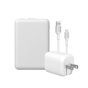 GEMS USB-A to USB-C Charging Gift Set with Power Bank, Cable, and Wall Charger - White - 1 of 4