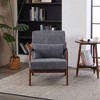 TiramisuBest Modern Accent Chair with Pillow, Upholstered Armchair with Solid Wood, Comfy Reading Chair for Living, Bedroom, or Balcony, Beige - 2 of 4