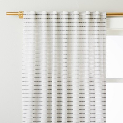 Blanket Stitch Curtain Panel Dark Gray/Cream - Hearth & Hand™ with Magnolia
