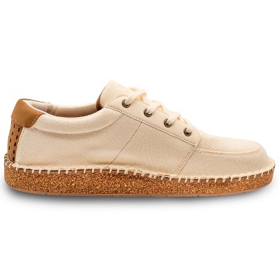 Flojos Mens Solar Canvas Memory Foam Beachcomber Lace Up Shoes- Sand/Gum (9) — фото 4