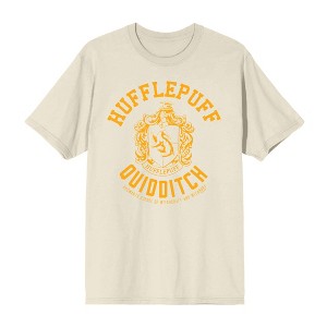 Harry Potter Hufflepuff Quidditch Crest Men's Short Sleeve Tee - 1 of 2