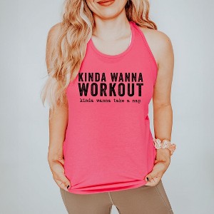 Simply Sage Market Women's Kinda Wann Workout Kinda Wanna Take A Nap Racerback Tank - 1 of 4