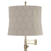 360 Lighting Westbury 36" Tall Skinny Large Traditional End Table Lamp Swing Arm Gold Antique Brass Finish Single Salzburg Khaki Shade Living Room - 2 of 4