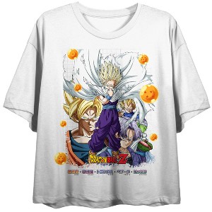 Dragon Ball Z Super Saiyans with Future Trunks and Piccolo Women’s White Crew Neck Short Sleeve Tee - 1 of 4