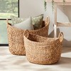 Plum & Post Josette Water Hyacinth Baskets, Natural, Set of 2 - 2 of 4