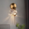 LNC Lucivagus 1-Lights 5.5" Luxury and  Glam Armed Integrated LED Crystal Wall  Lights ,Polisehd Gold - 2 of 4
