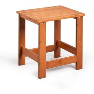 VINGLI Solid Wood Outdoor Side Table 16" Patio End Table, Balcony Accent Table for Garden, Porch, Natural - 1 of 4