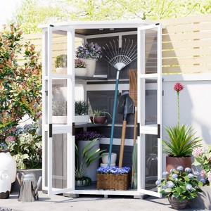Mini Greenhouse Storage Shed: 63" Height, Wood, Waterproof and Secure - 1 of 4