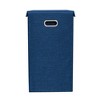 BirdRock Home Single Linen Laundry Hamper with Lid and Removable Liner - Navy - 2 of 4