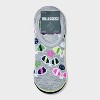 Women's Pickleball 3pk Liner Socks - Heather Gray/White/Blue 4-10: Midweight Knit, Hidden Gel Heel Grip, Abstract Pattern - 2 of 3