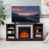 58" TV Media Stand with 18" Electric Fireplace Insert, Faux Stacked Stone Surround, Modern Entertainment Console with Open Storage - 3 of 4