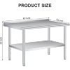 Stainless Steel Table Heavy Duty Commercial Metal Table for Prep Adjustable Shelf, for Kitchen, Restaurant, Business - 3 of 4