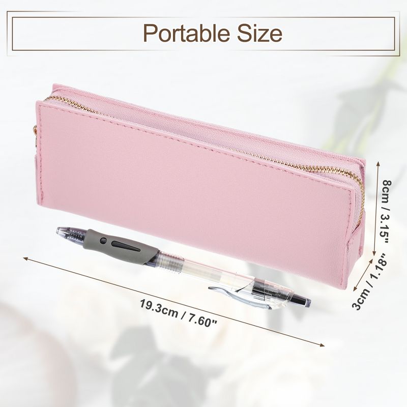 Unique Bargains Travel PU Leather Small Makeup Brush Bag, 5 of 7