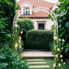 JUJABU Metal Garden Arch Pavilion Assemble Freely with 8 Styles, Climbing Plants Suitable for Weddings, Parties, ect. Cream White - 2 of 4