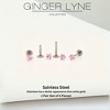 Small Heart Solitaire Flat Back Stud Earrings Body Piercings by Ginger Lyne 2 Sets 3mm CZ Stainless Steel 16g 6mm and 8mm Lengths - 3 of 4