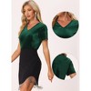 Allegra K Women's Baisc V Neck Velvet Short Sleeve T-Shirt - 2 of 4