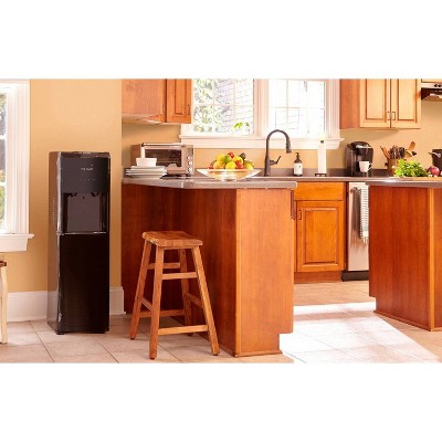 Primo Black Bottom Loading Hot and Cold Water Dispenser with Stainless Steel Drip Tray