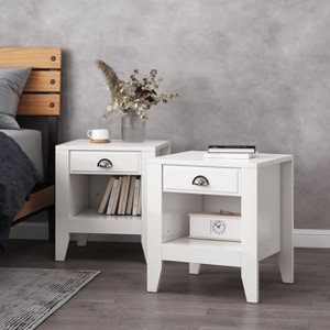 Christopher Knight Home Foisy Contemporary Faux Wood Nightstands with Drawer (Set of 2) - 1 of 4