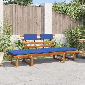 Garden Bench Blue Solid acacia wood 75 in - 1 of 4