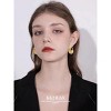 14K Gold Plated Chunky Dangle Hoop Earrings for Women | Medium Thick Huggie Statement Jewelry - 3 of 4