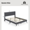 Infans Queen Size Upholstered Platform Bed with Button Tufted Wingback Headboard Grey - 2 of 4