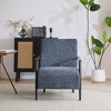 26.38'' Polyester Upholstered Modern Lounge Chair with Metal Frame, Steel Legs and Ergonomic Seat - 2 of 4