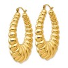 Black Bow Jewelry 7mm x 40mm Polished 14k Yellow Gold Hollow Shrimp Hoop Earrings - 2 of 4