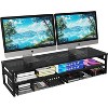 Simple Trending 2 Tier Metal Monitor Stand Riser with USB 2.0 and Charging Port With Two Drawer Storage and Reusable Cable Ties, Black - 4 of 4
