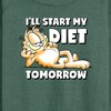 Women's - Garfield - Start My Diet Tomorrow Lightweight French Terry Wide Neck Long Sleeve Shirt - 2 of 4