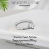 Tatiana Engagement Ring for Women Sterling Silver 2 Stone Promise Cz Ginger Lyne Collection - image 4 of 4